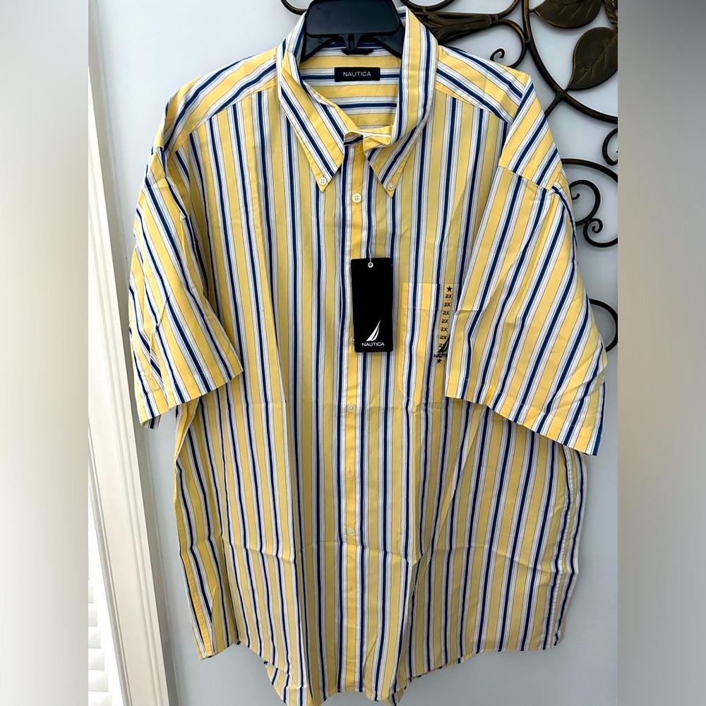 Nautica 2X NWT Short Sleeve Button Down Pocket Men’s Shirt
